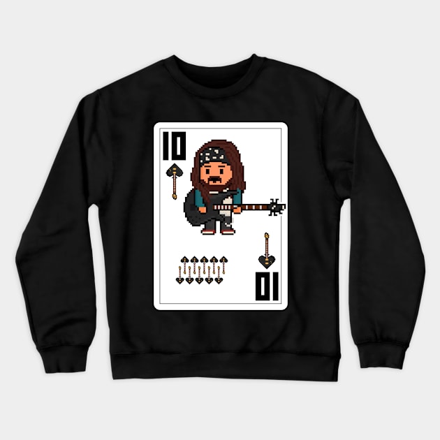 Pixelrockstars Ten of Spades Playing Card Crewneck Sweatshirt by gkillerb